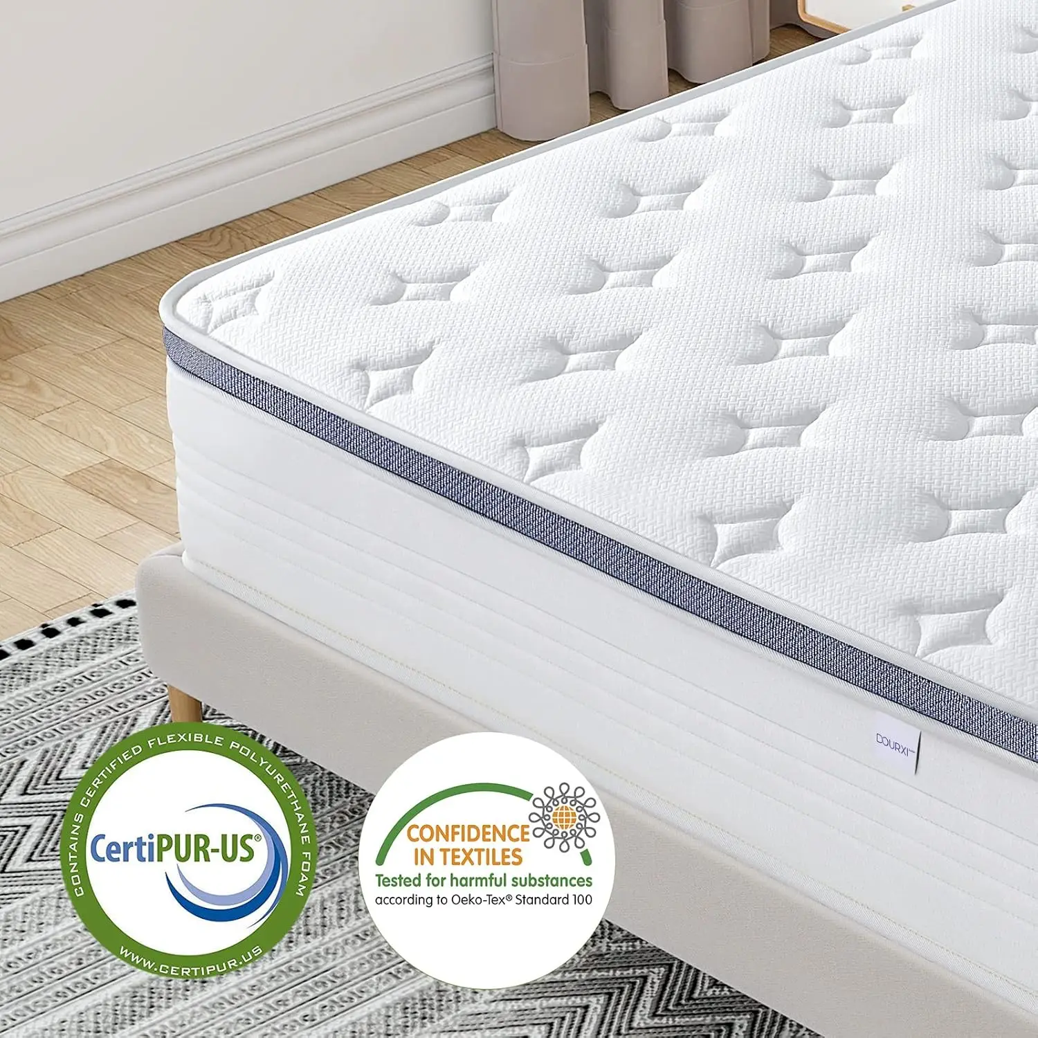 Matelas hybride double 12 pouces, matelas dans une boîte avec mousse à mémoire de forme en gel, ressorts de poche pour support et pression