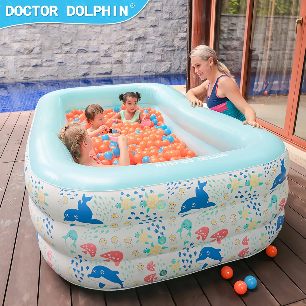 Piscina inflable para niños de 2,4 M, piscina inflable para el hogar de tres capas para niños, natación juguetona, vacaciones acuáticas de verano