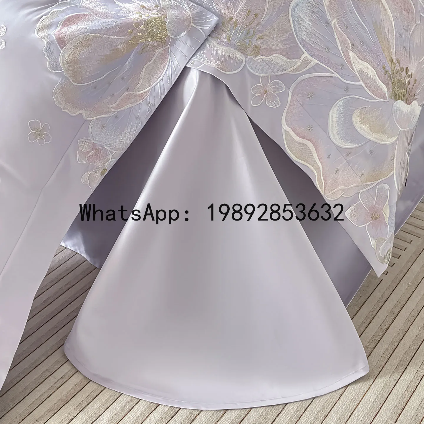 LYY pure cotton long-staple cotton four-piece set light luxury high-end embroidered quilt cover cotton bedding