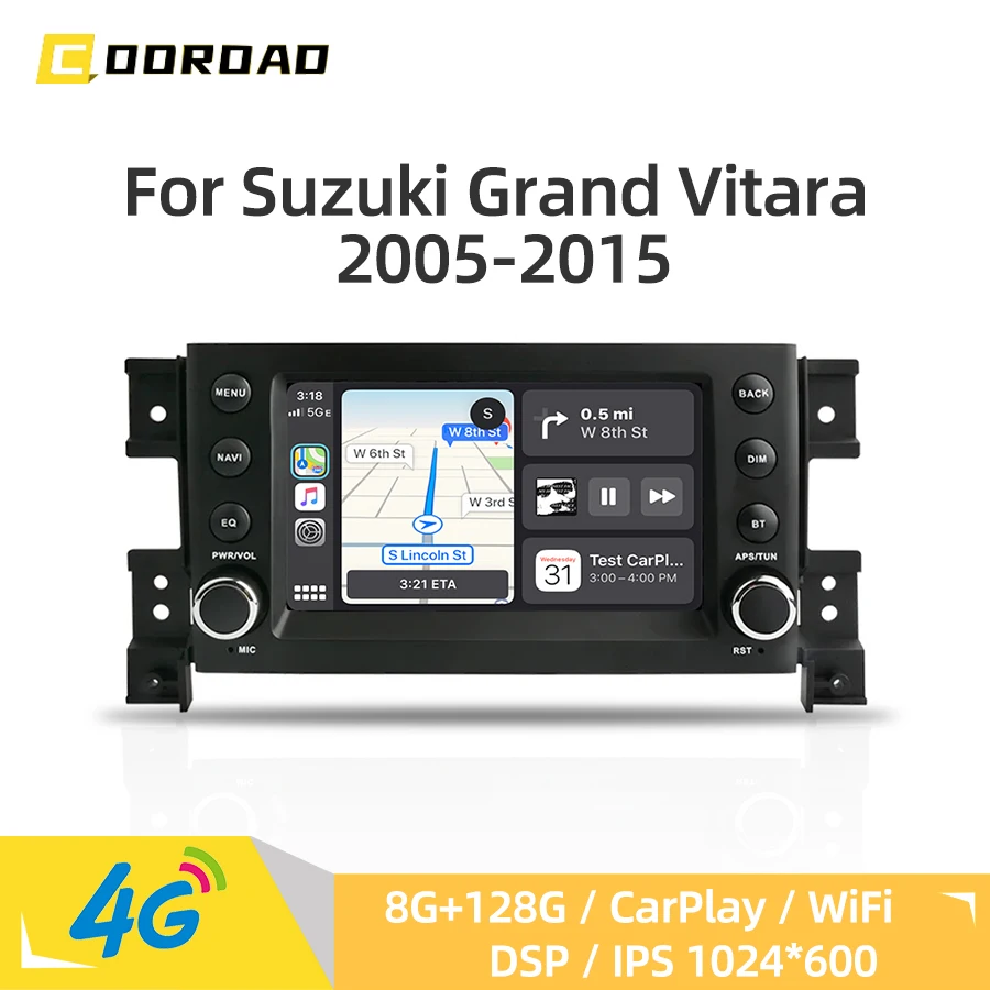 

Android 14.0 Car Radio For Suzuki Grand Vitara 2005-2015 CarPlay GPS Navigation 4G WiFi Bluetooth DSP Stereo Multimedia Player