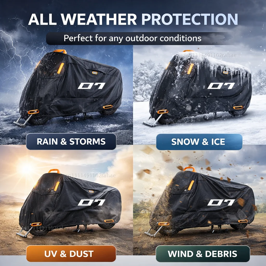 For Yamaha MT-07 MT07 Motorcycle Cover Waterproof Heavy Duty Polyester Tarpaulin UV Protective Outdoor Rain Dust Sun Protector view 6