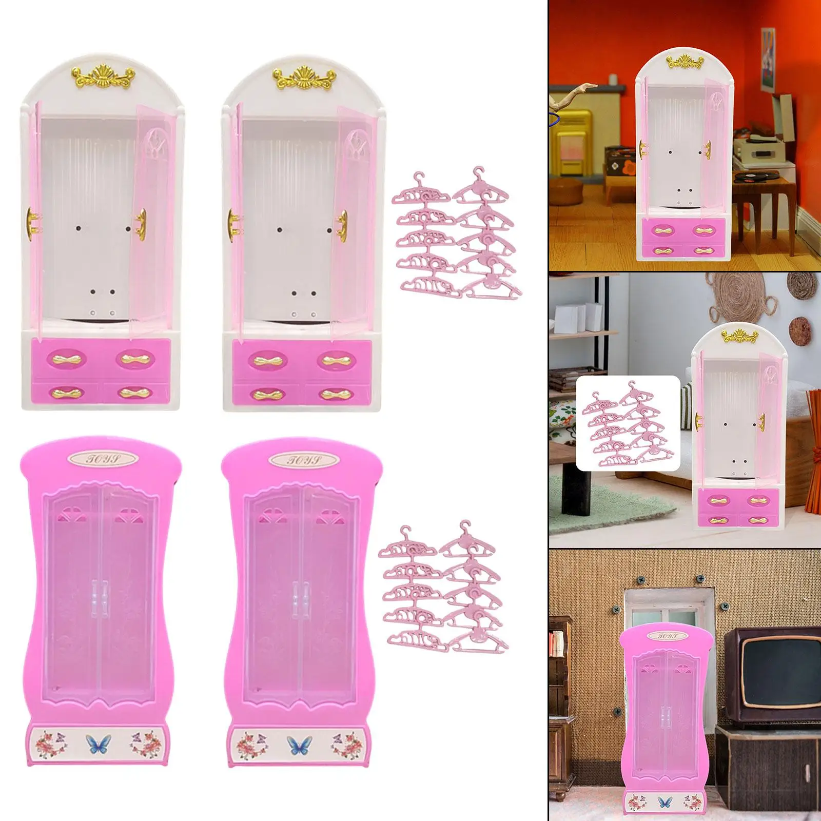 Mini armoire modèle poupée porte-vêtements ornement jouets Miniature maison meubles