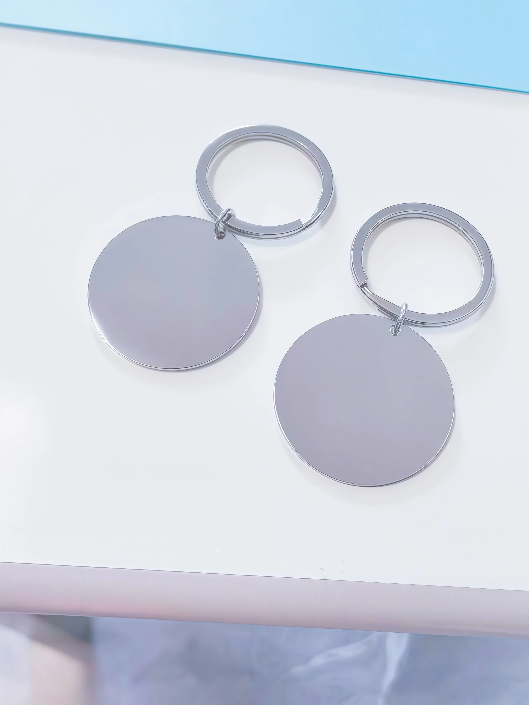 10PCS 35mm round Pet Dog ID Tag Blanks Stainless Steel Mirror Polish Customizable for Dog Cat Pendants Jewelry Keychain