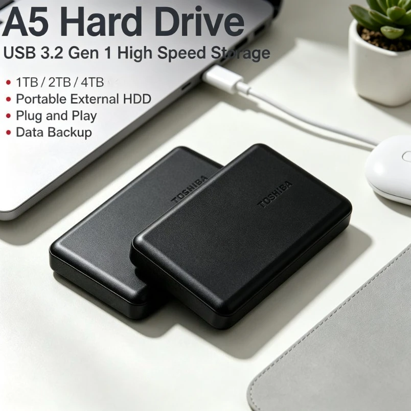 Original Toshiba A5 2PCS Portable External Hard Drive High Speed HDD Storage Disk For Laptop Mac Windows File Photo Data Backup