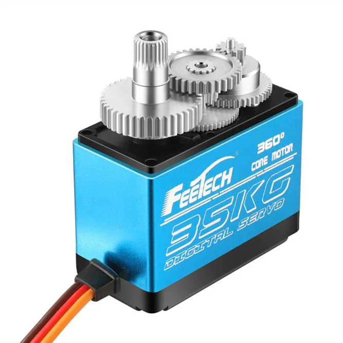 FEETECH FT6335M 대형 각도 PWM 35kg cm 멀티 턴 서보 비연속 회전 0-360도 제어 가능 자동차 로봇 장난감 기어