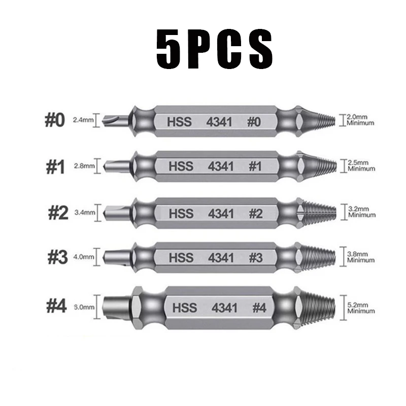 4~6pcs HSS Titanium Damaged Screw Extractor Drill Bit Extractor Drill Set Broken Speed Out Bolt Extractor Bolt Stud Remover Tool