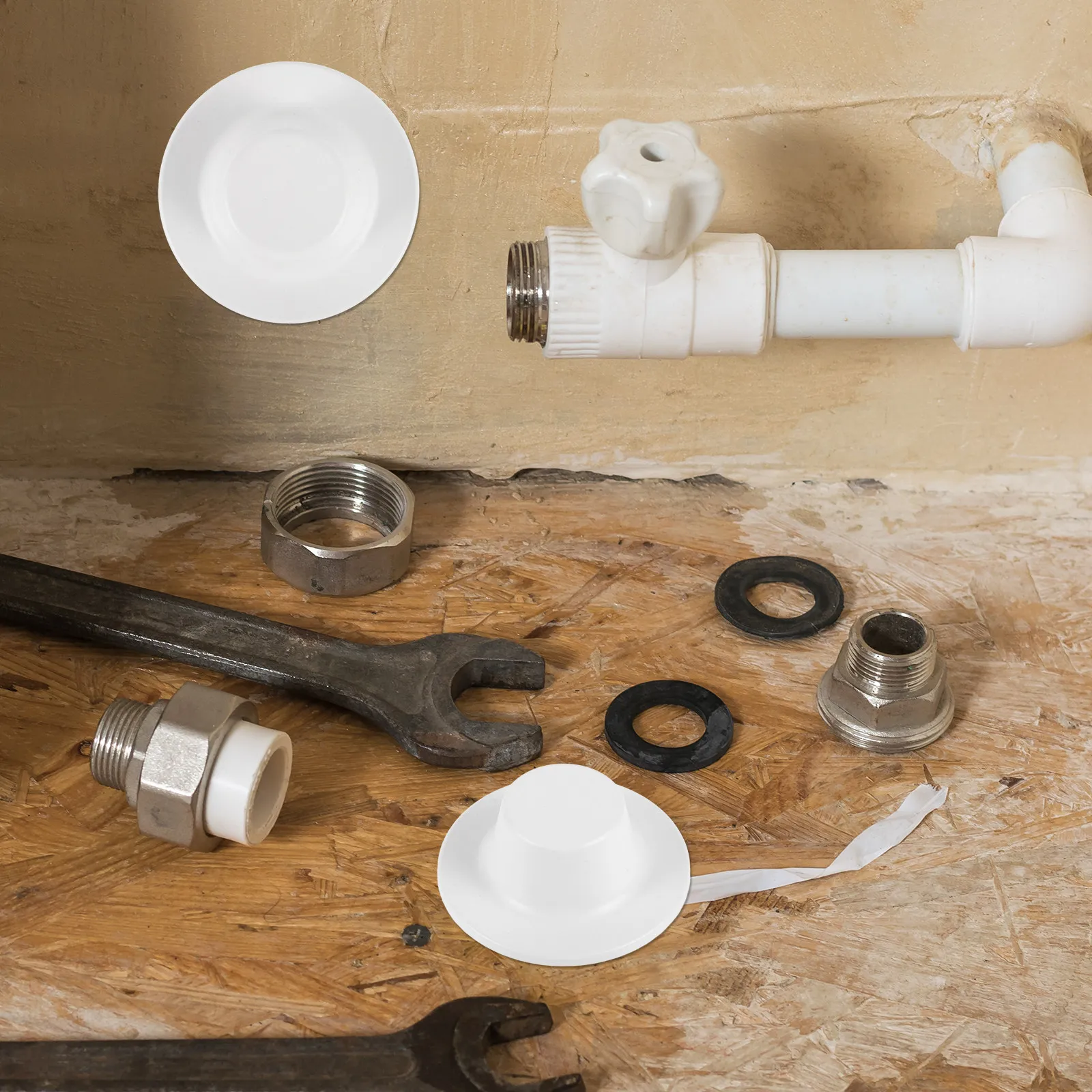 3Pcs Water Pipe Escutcheon Plates Decorative Covers for Wall Openings Hide Unsightly Pipes Plumbing Cap Block Debris