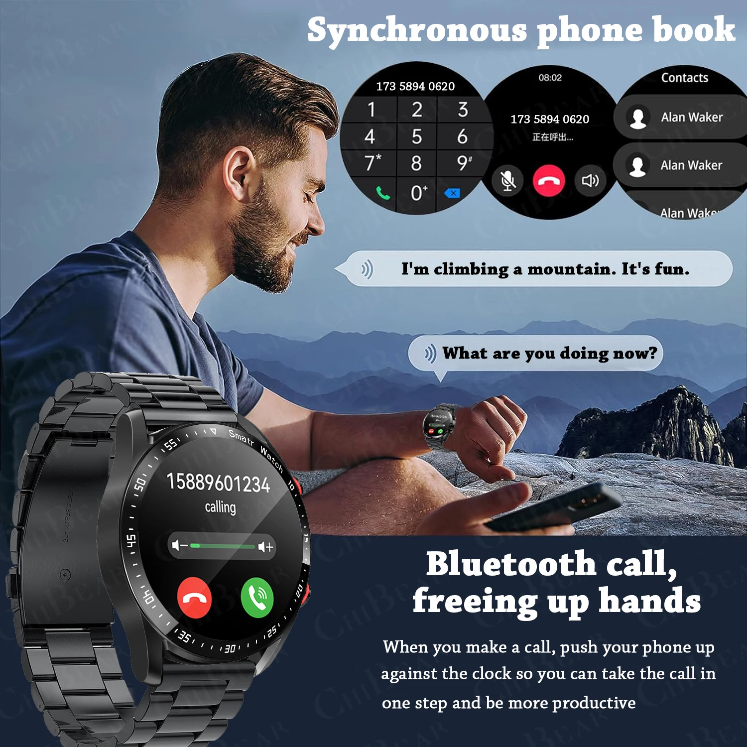 2024 New Watch GT Series Smart Watch Men\'s 1.53 inch Full Touch Screen Heart Rate Health Monitoring Bluetooth Talk Smartwatch