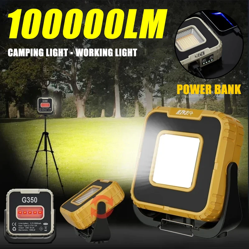 Portable 10000LM Outdoor Multifunctional Flashlight with Long Battery Life TYPE-C Charging Emergency Magnetic Work Light