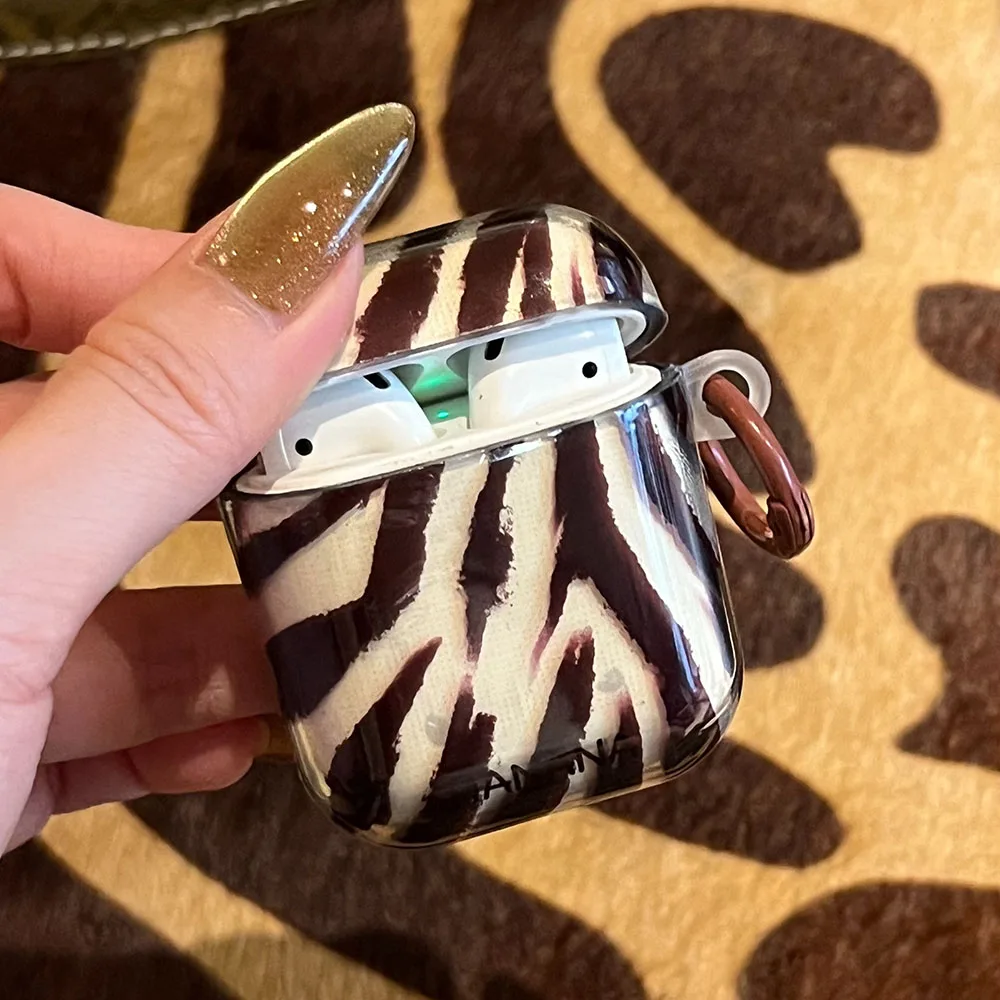 AirPodsケース,ソフト,光沢,コーヒーカラー,ペンダント付き保護カバー,スプリングキーホルダー,イヤホン,1, 2, 3 pro,2, 4, 2024