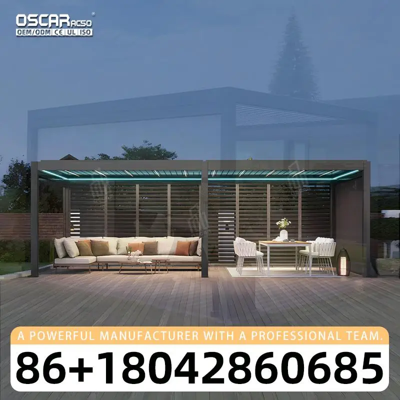 

Modern Outdoor Aluminium Waterproof Louver Roof Pergola for Garden Patio Backyard pergola