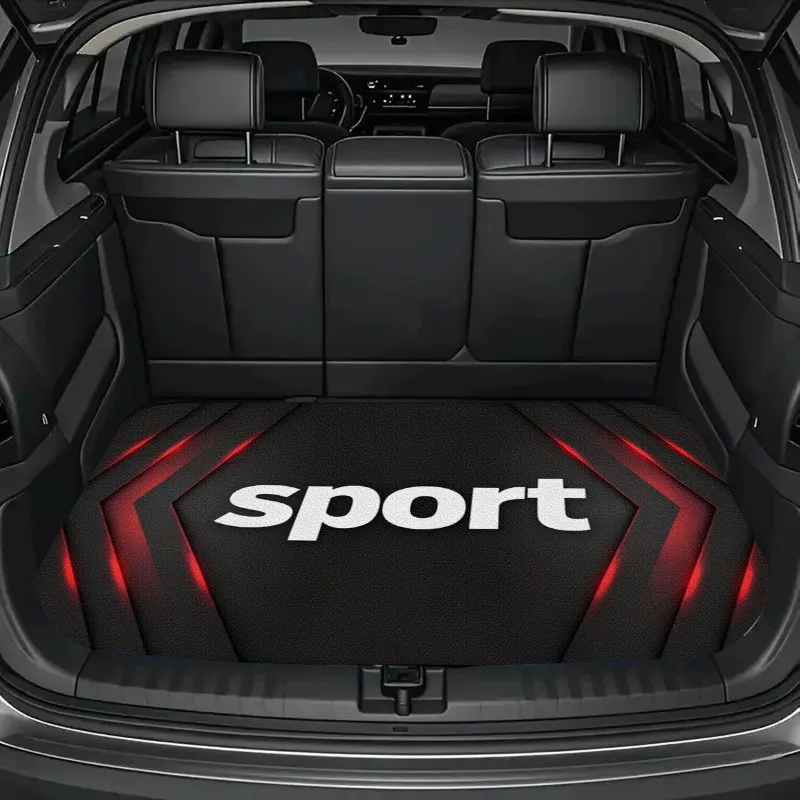 Tappetino per bagagliaio auto stampato SPORT, universale, in poliestere, mantiene il veicolo pulito, accessori per interni auto, tappetino per bagagliaio auto