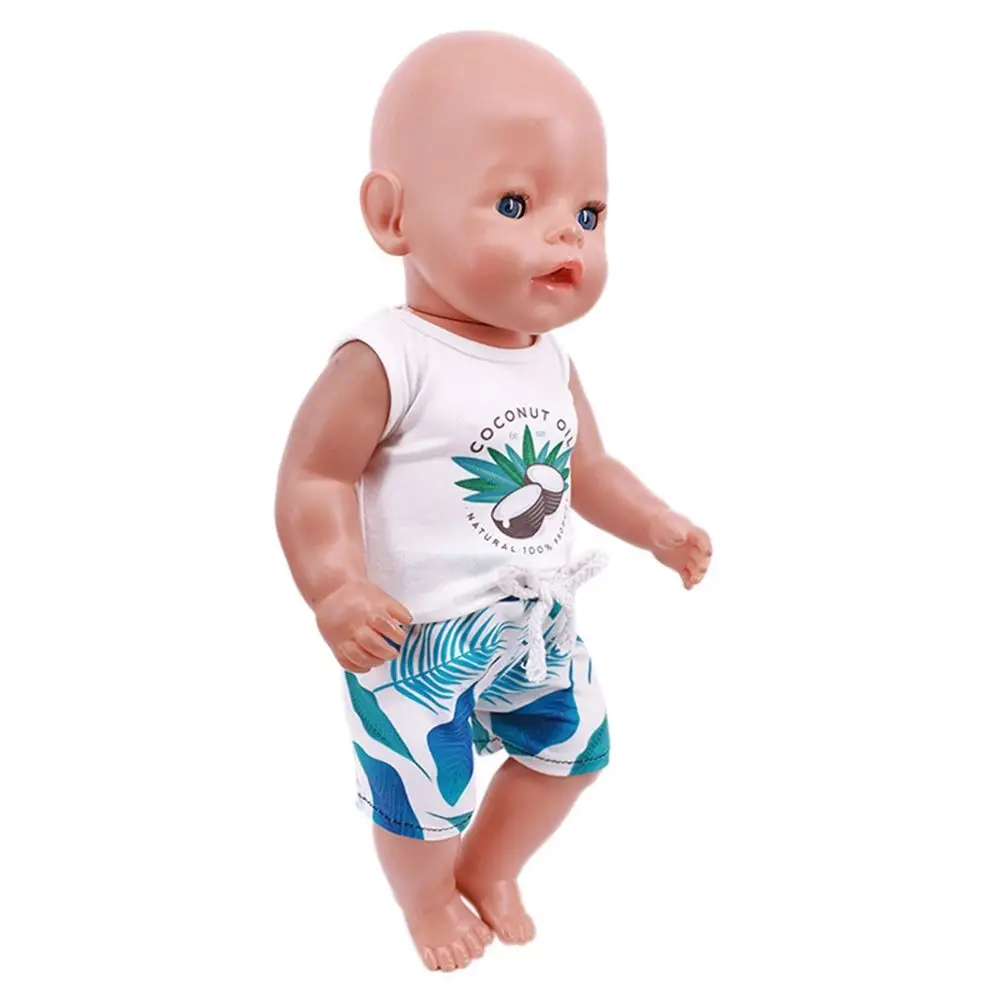 

Doll Accessory Summer Suit Boy Doll Cloth Short Sleeve Outfit 18 Inch Doll Cloth Little Boy 43cm DIY