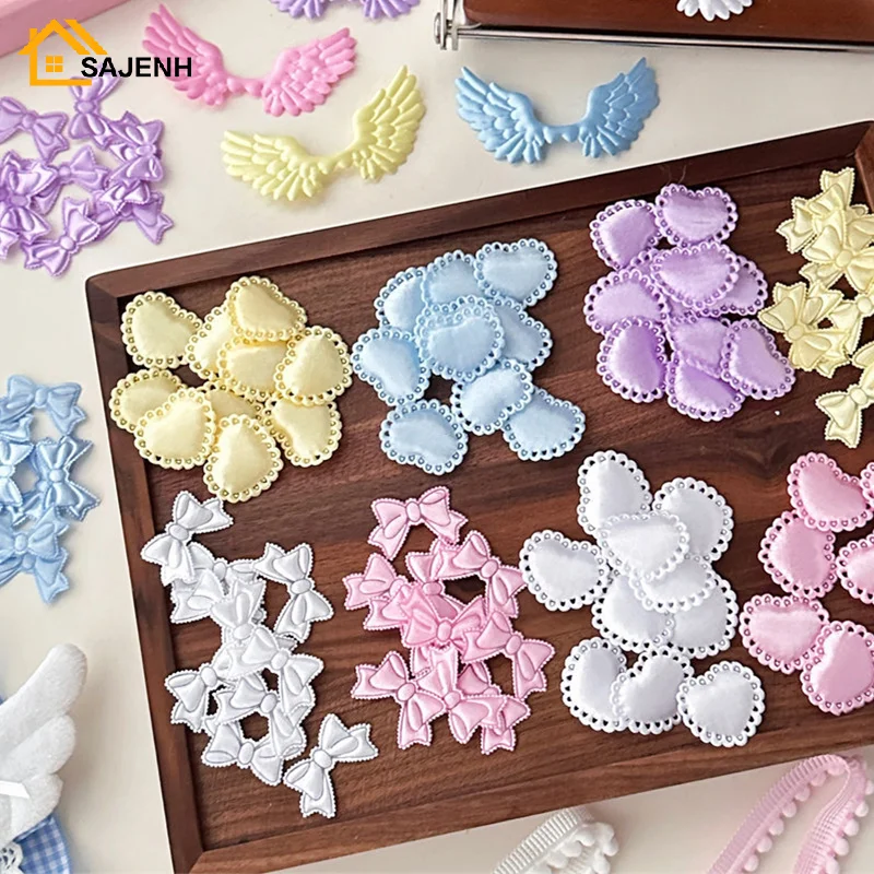 10Pcs Cute Cartoon Wing Bow Star Card Cover Decoration Sweet DIY Handmade Hairpins Accessories Gift DIY Sewing Materials