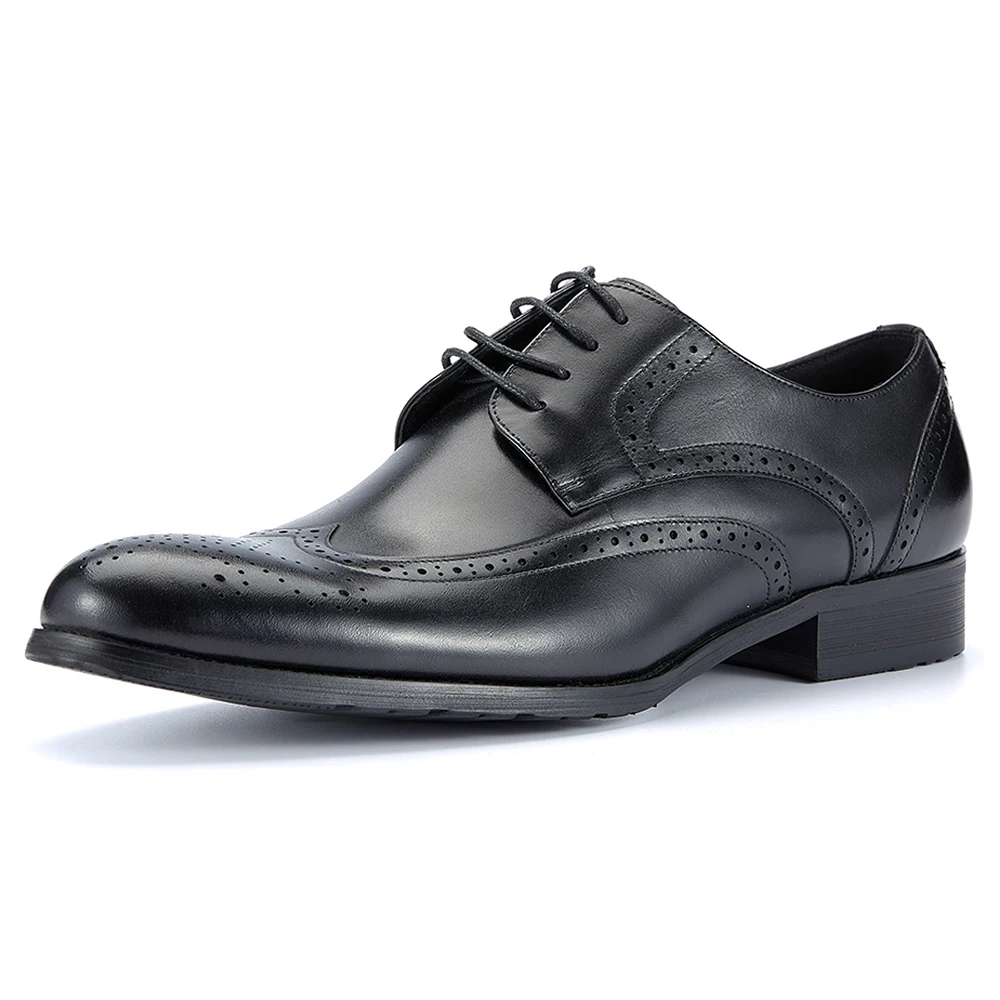 Luxury High Quality Genuine Leather Oxford Shoes Classic Lace Up Business Formal Official Top Layer Cowhide Dress Shoes