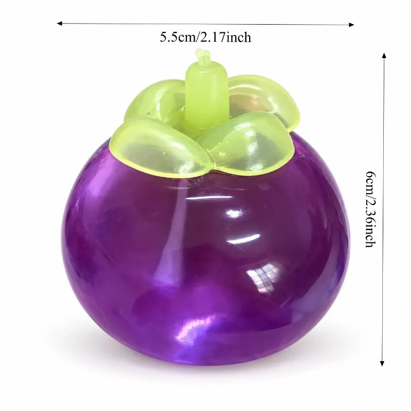 Kokosnussöl-Mangostan-Squishy-Fidget-Spielzeug, weiches Mangostan-Quetschspielzeug, ASMR-Sensorik-Anti-Stress-Spielzeug für Erwachsene – Detail 1