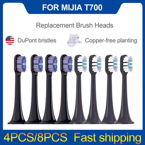 4/8PCS Replacement Brush Heads for XIAOMI MIJIA T700 Sonic Electric Toothbrush Sealed Package Soft Bristle Toothbrush Head