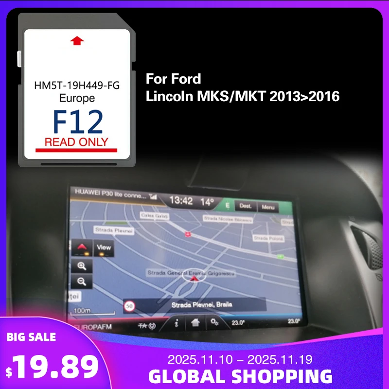 

for Lincoln MKS MKT 2013-2016 Navigation Sat Nav 64GB F12 SYNC2 Greece Latvia Coverage Map