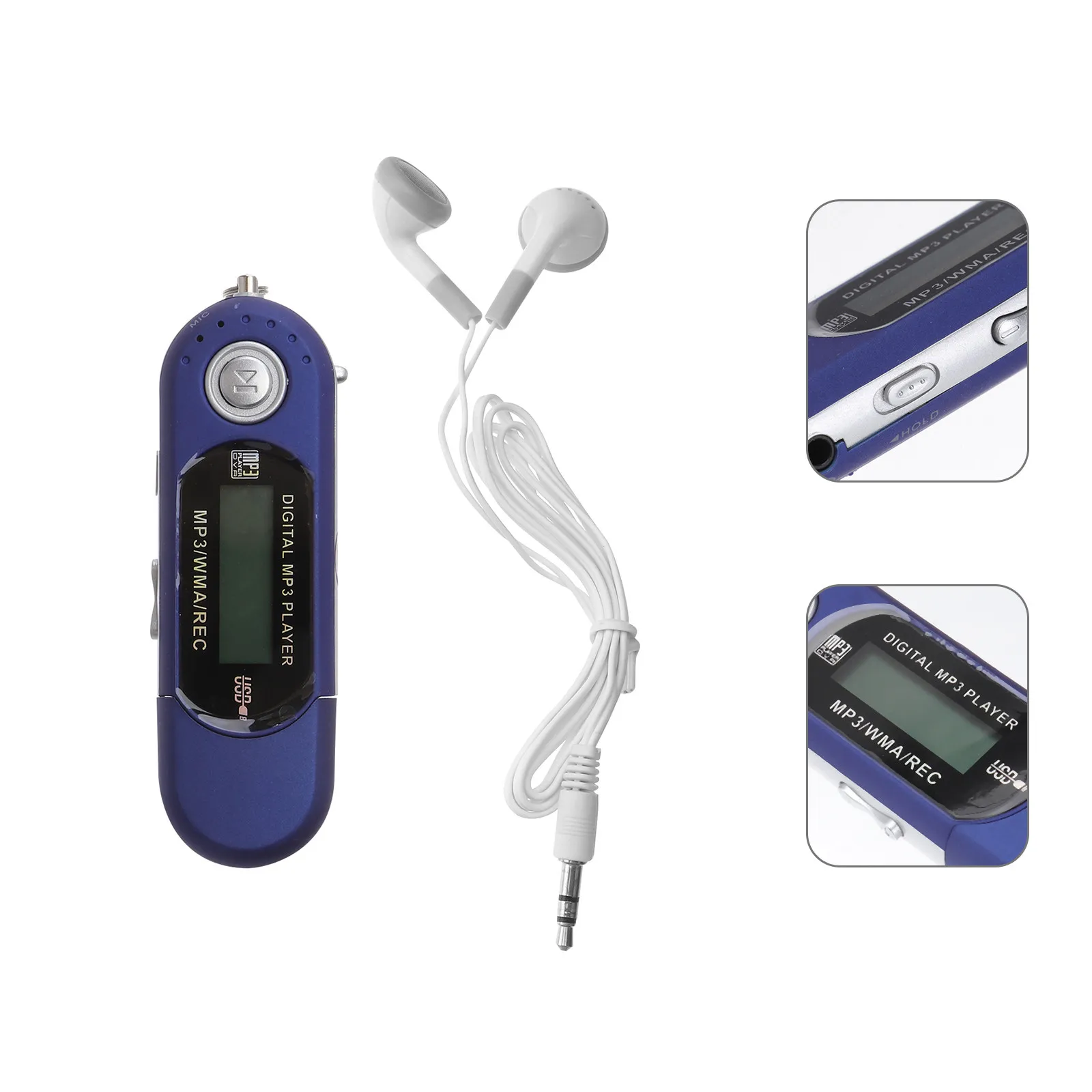 4GB Blue Mp3 Player Digital Music Player 1.3-Inch -LCD Screen Backlit Battery Display Fm Radio USB 2.0 Flash Drive