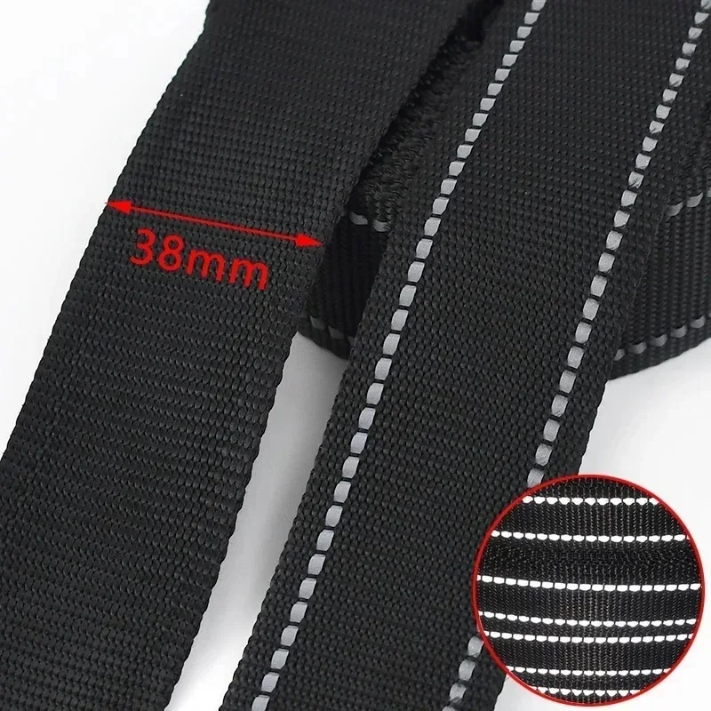 5M 20/25/38mm 1,8mm Dickes Schwarzes Reflektierendes Nylon Gurtband für Haustierhalsband Rucksack Gürtel Band Strap Band DIY Taschenzubehör
