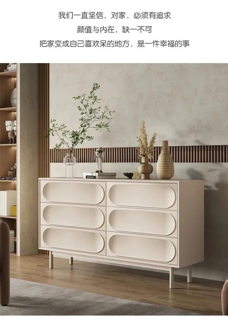 Affordable Luxury Style Solid Wood Chest of Drawers Simple Modern Hallway Bedroom Bed Front Cabinet Sideboard TV Side Cabinet