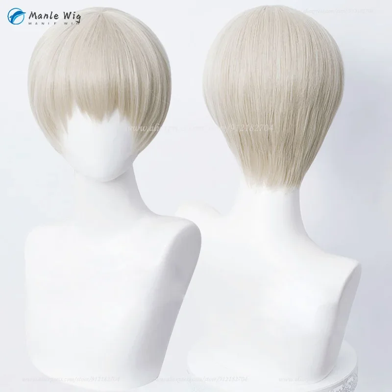 Anime Toge Inumaki Toge Cosplay Wigs Type 2 Short Light Linen Golden Toge Inumaki Wigs Heat Resistant Synthetic Hair Party Wigs