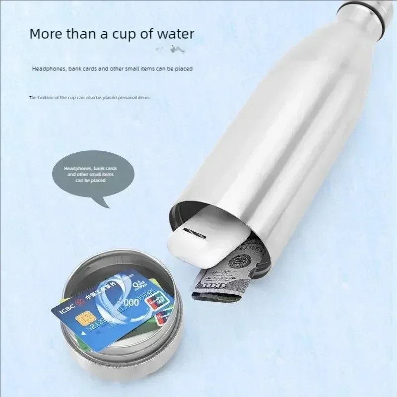 Bottiglia d'acqua da deviazione da 750 ml Bottiglia d'acqua portatile Organizzatore di pillole segreto per nascondere il punto sicuro per la scatola portachiavi bonus di denaro