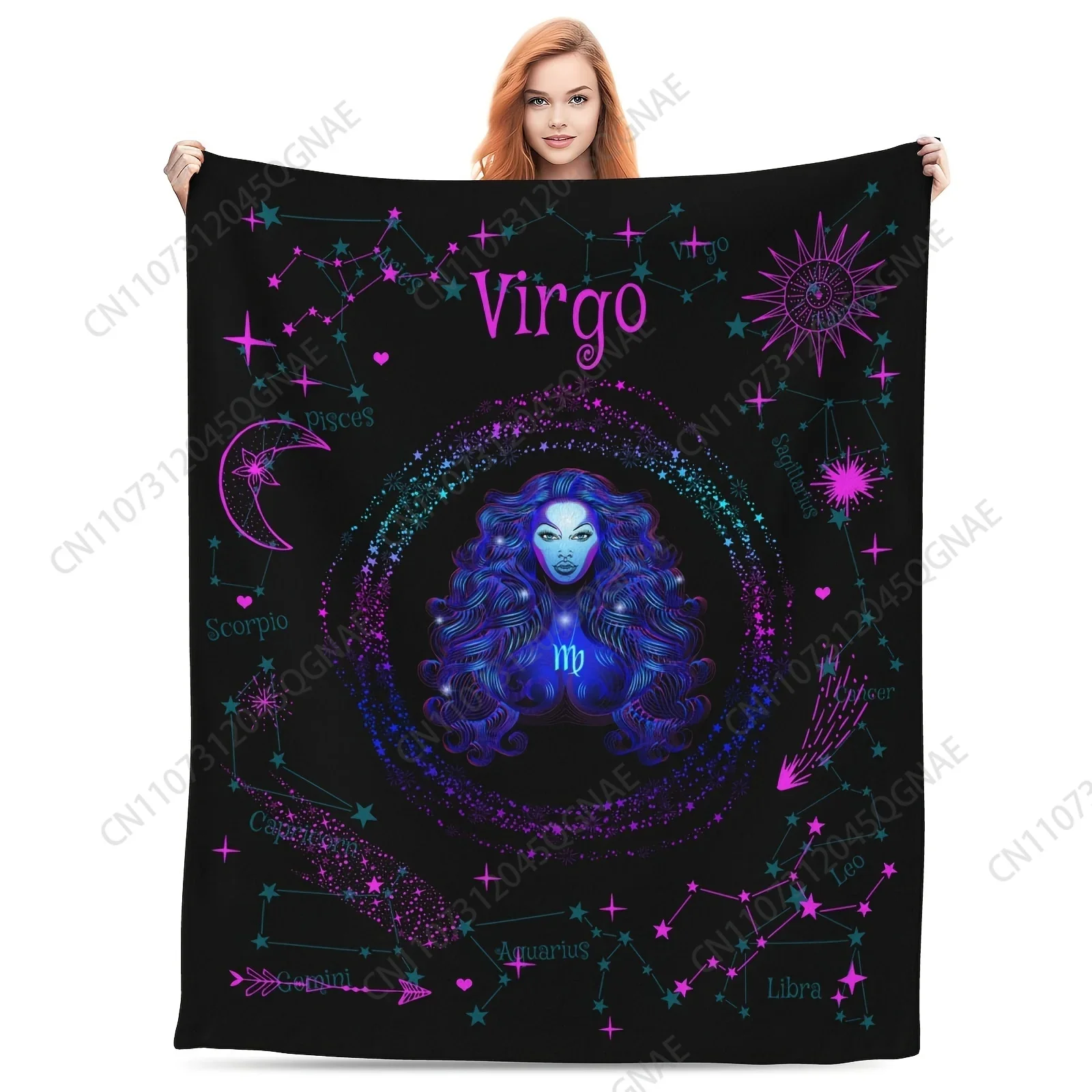 Custom Constellation Blanket Gifts For Women And Men, Birthday Christmas Gift Ideas, Aries, Taurus, Gemini, Cancer, Leo, Virgo,