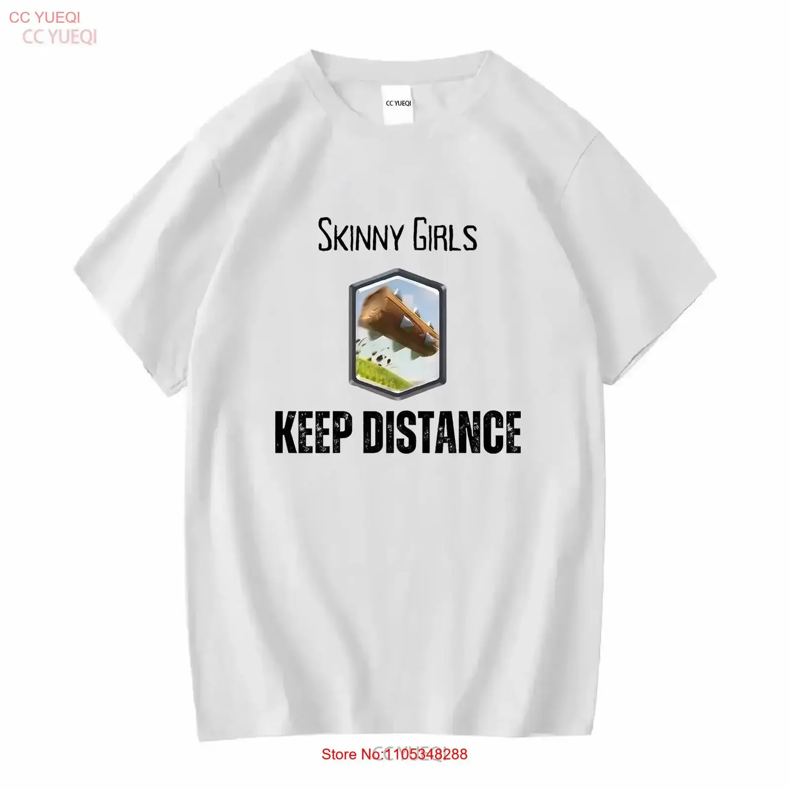 Skinny Girls Keep Distance Funny T Shirt vintage Washed Slightly Breathable Versatile Comfortable vintage Washed graphic