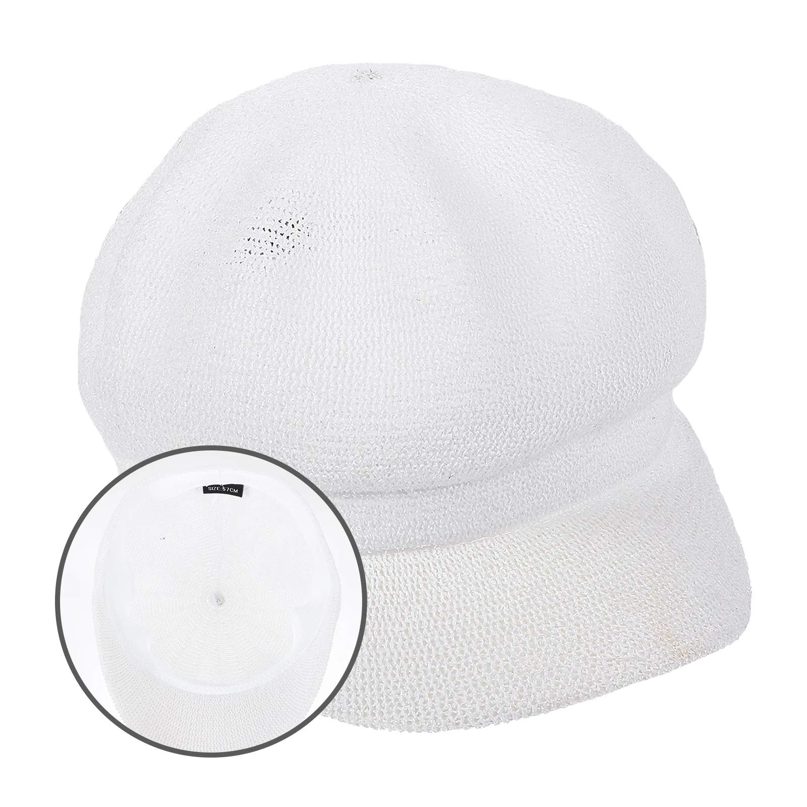 

1pc Summer Beret Cap Visor Hats Beach Accessories Adjustable Breathable Straw Woven Sun Hat For Outdoor Activities Windproof Sun