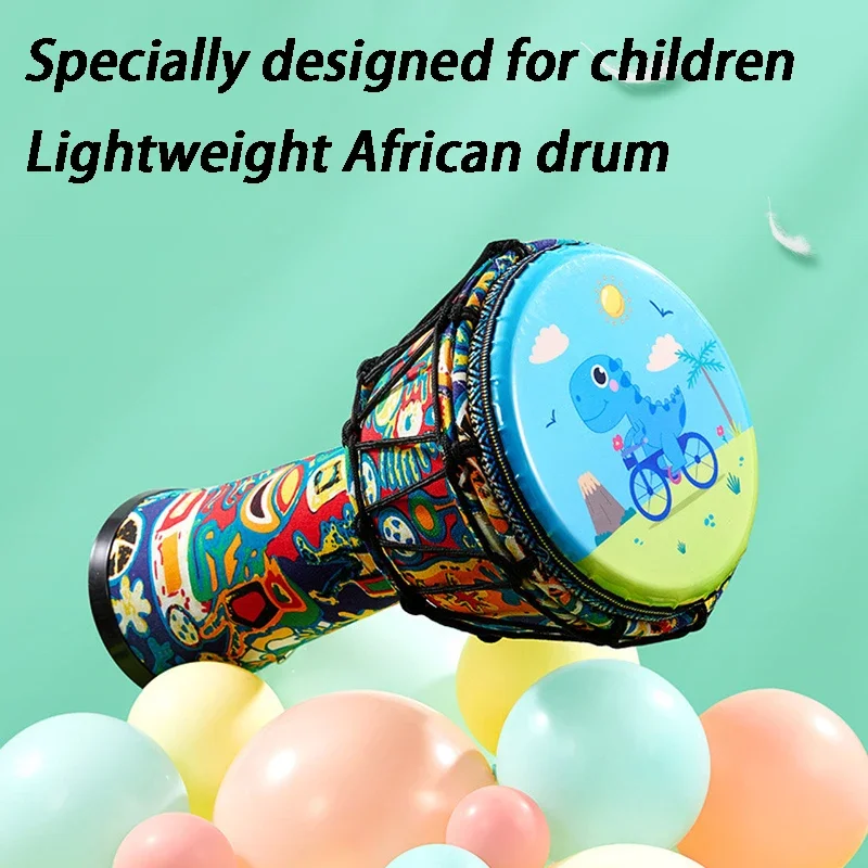 Cartoon 8 Inch African Drum Lightweight 10 Inch Professional Djembe Drum Children Beginner No Tuning Required Hand Drums