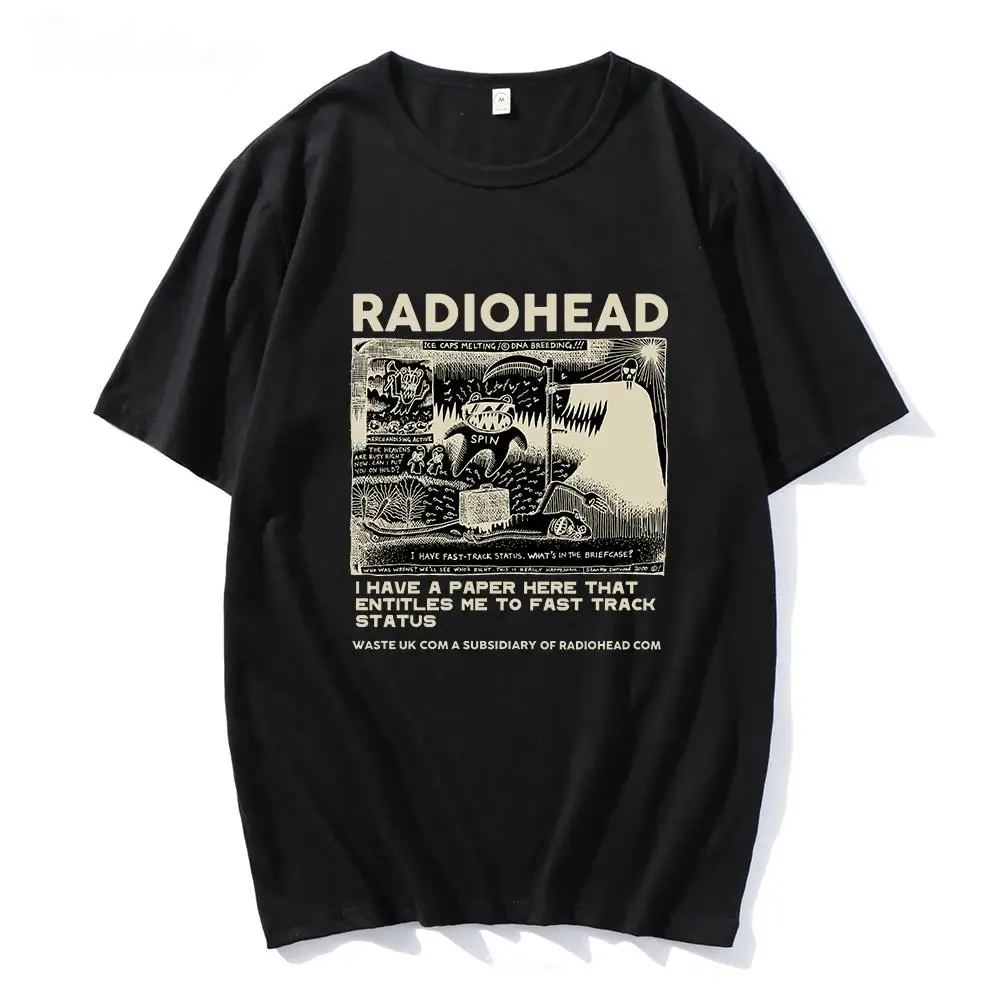 Radiohead Graphic Print T Shirt Hip Hop Rock Band T Shirt Fashion Casual Crew Neck Short Sleeve Plus Size T Shirt Women