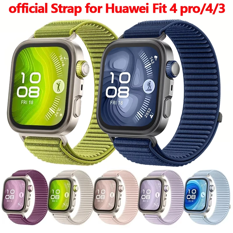Pulseira de nylon oficial + capa para huawei watch fit 4 pro, acessórios para smartwatch, pulseira para huawei watch fit 3 4