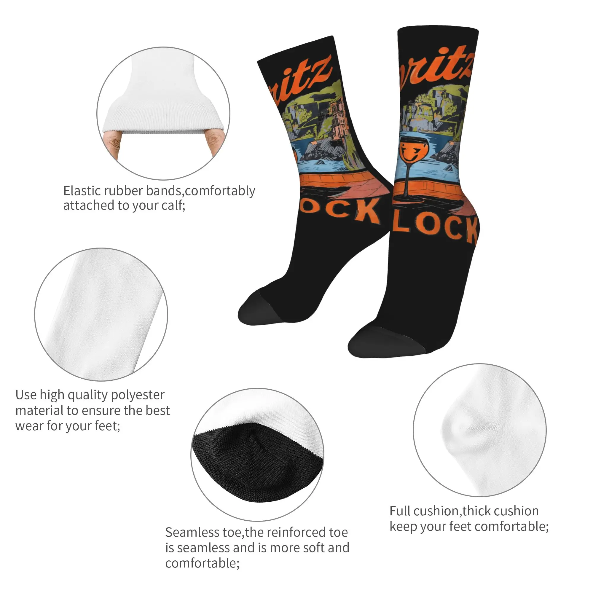 Aperol Spritz  Socks Men Women Polyester Casual  Socks Novelty Spring Summer Autumn Winter Middle Tube Socks Gift