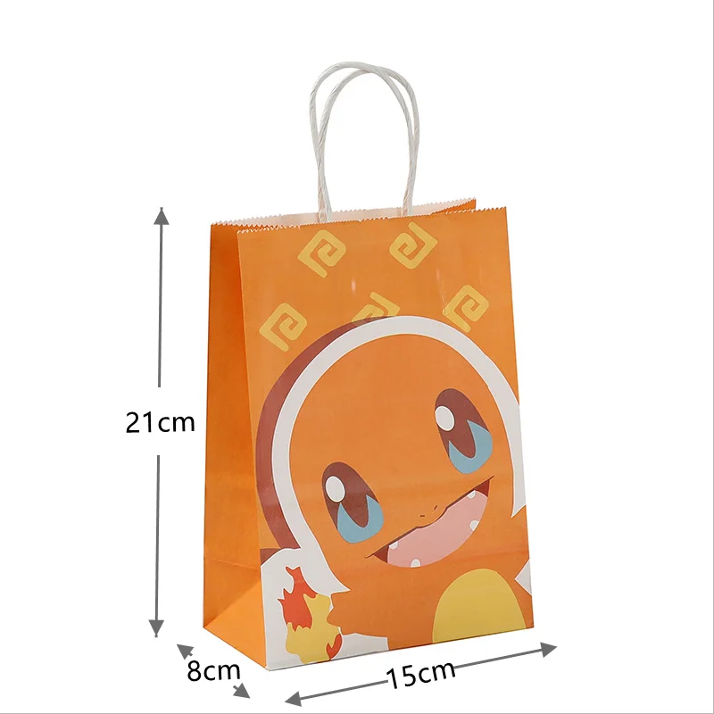 12Pcs/Set New Pokemon Pikachu Party Supplies Gift Bag flat pocket Children Cartoon Theme Happy Birthday Candy Bag Toys Supplies