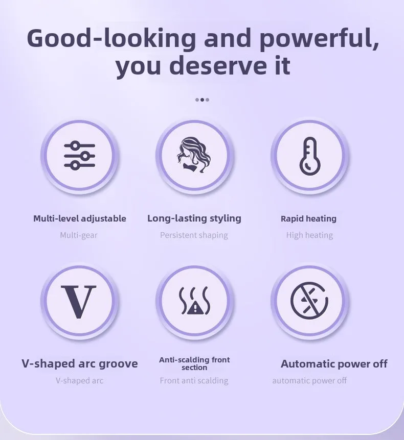 Rizador, rollo de huevo francés en V profundo, ondulación de agua, permanente de onda grande de 32 mm, sin daños en el cabello