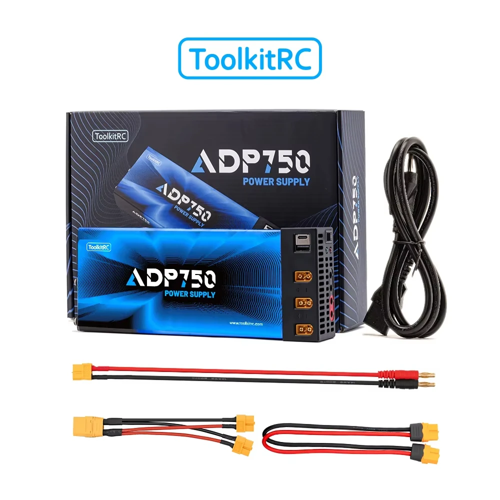 ToolkitRC ADP750 750W Power Supply Adapter  with XT60 XT90 Output 12V 30A AC Input 100V-240V for ToolkitRC Battery Charger