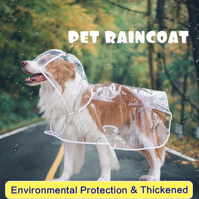 

Clear Pet Raincoat Rain Jacket Waterproof Pet Coat For Medium Big Dogs Teddy Shiba Dog Poncho Outdoor Walking Pet Clothes