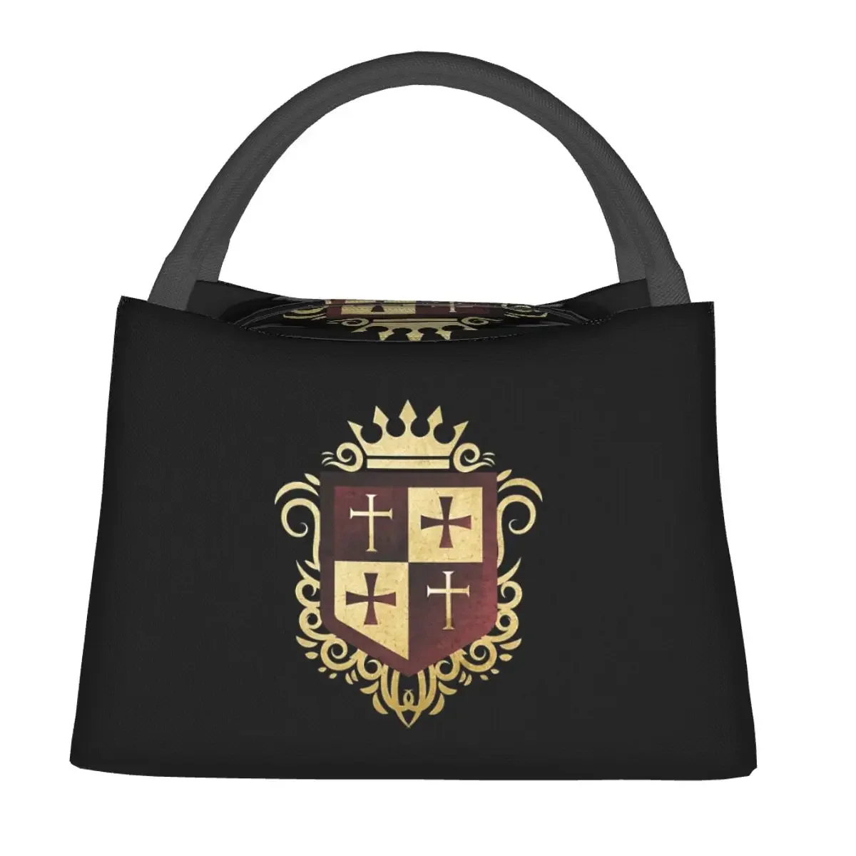 Templar Shield Cross Knights Templar Lunch Bag Insulated Bento Box Leakproof Lunch Tote Picnic Bags Cooler Thermal Bag for Woman