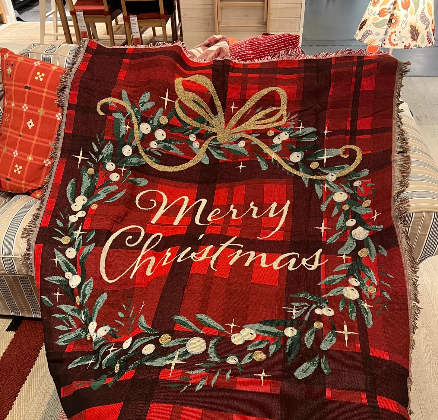 Christmas decorative blanket, New Year gift, Spring Festival gift, gift atmosphere, Christmas wreath, sofa blanket