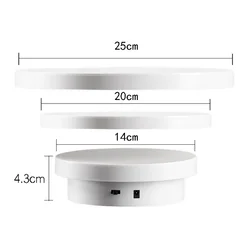 3 in 1 전기 턴테이블, 360 ° 회전 디스플레이, 사진 턴테이블, USB 충전 보석 신발 디스플레이 스탠드, 촬영 소품