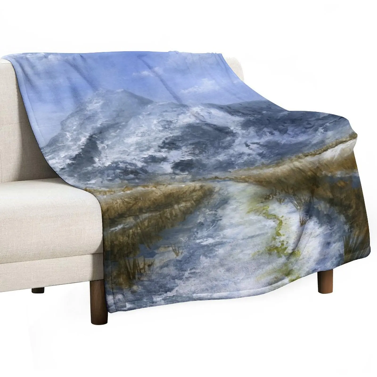 

Moel Siabod In Winter - Capel Curig Throw Blanket Flannel Fabric Cute Plaid Plaid Decorative Beds Blankets