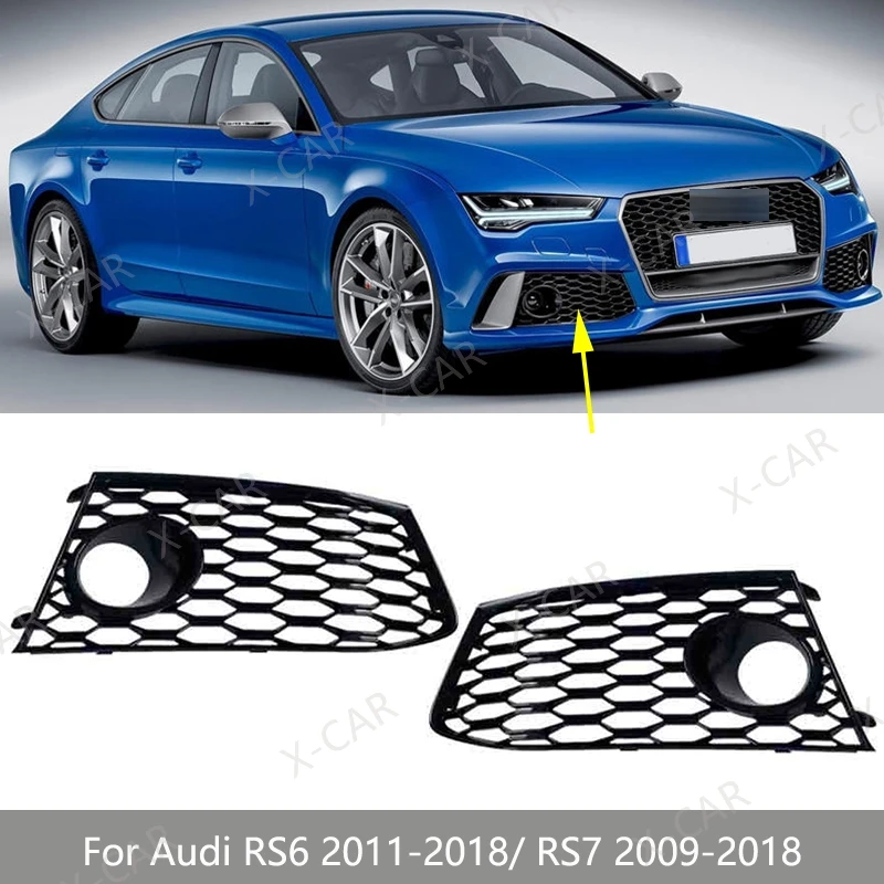 

Для Audi RS6 2011-2018 RS7 2009 2010 2011 2012 2013-2018 передний бампер противотуманная фара противотуманная фара накладка на решетку декоративная крышка