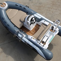 CE Certified 12.7ft 3.9m Inflatable Fishing Rigid Boat With Fiberglass PVC Hypalon Hull Material 4m Length