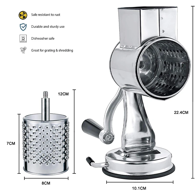 MASTER FENG 5 in One Multi Grater Nut Grinder with 5 blades for nuts grinding, Slicing and Grating,stainless steel