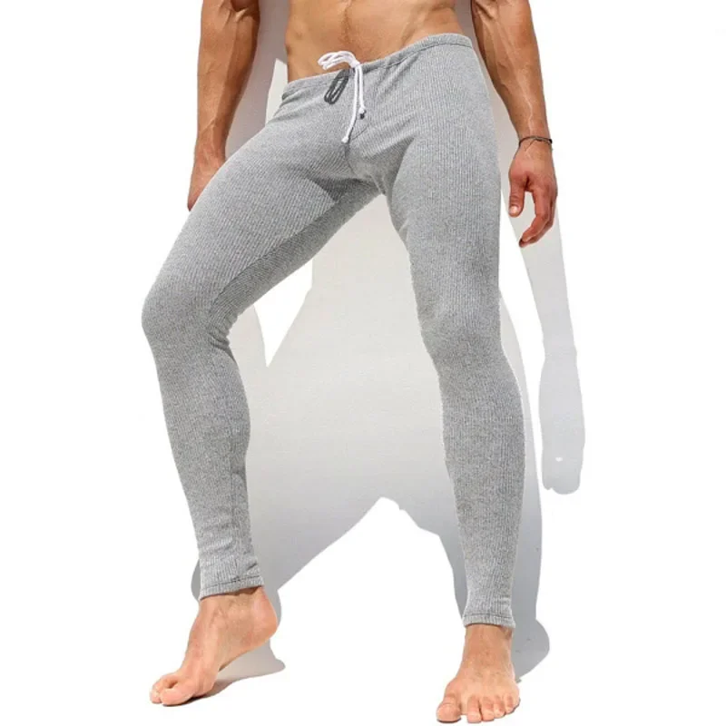 Men\'s Skinny Pants Sexy Slim Men\'s Sweatpants Autumn and Winter Leggings Men\'s Clothing Male Pants Casual Sports Foot Pants Gym