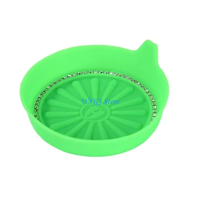 

37JE Car Rhinestones Coasters Water Cup Slot Non-Slip Mat Silica Pad Cup Holder Mat