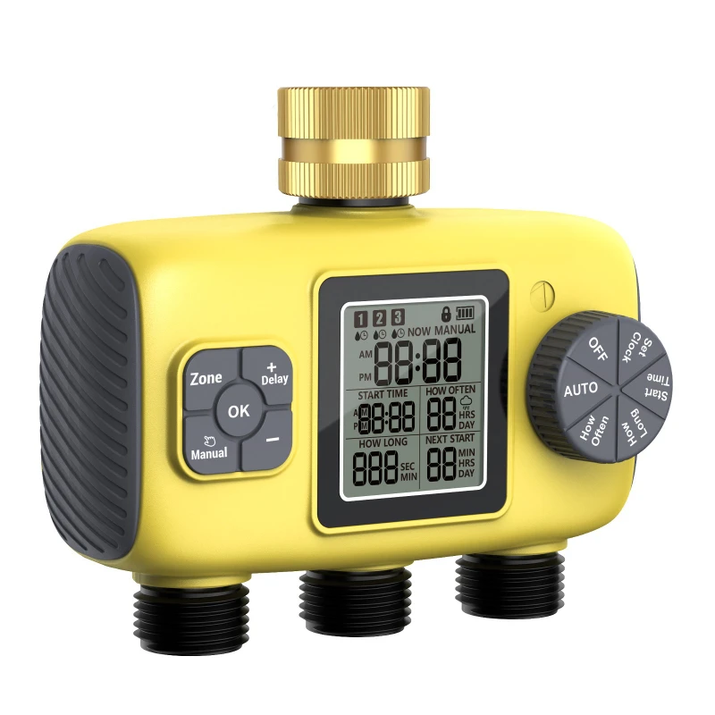 

New intelligent automatic irrigation timer, farm plant waterer, courtyard garden three-way watering controller