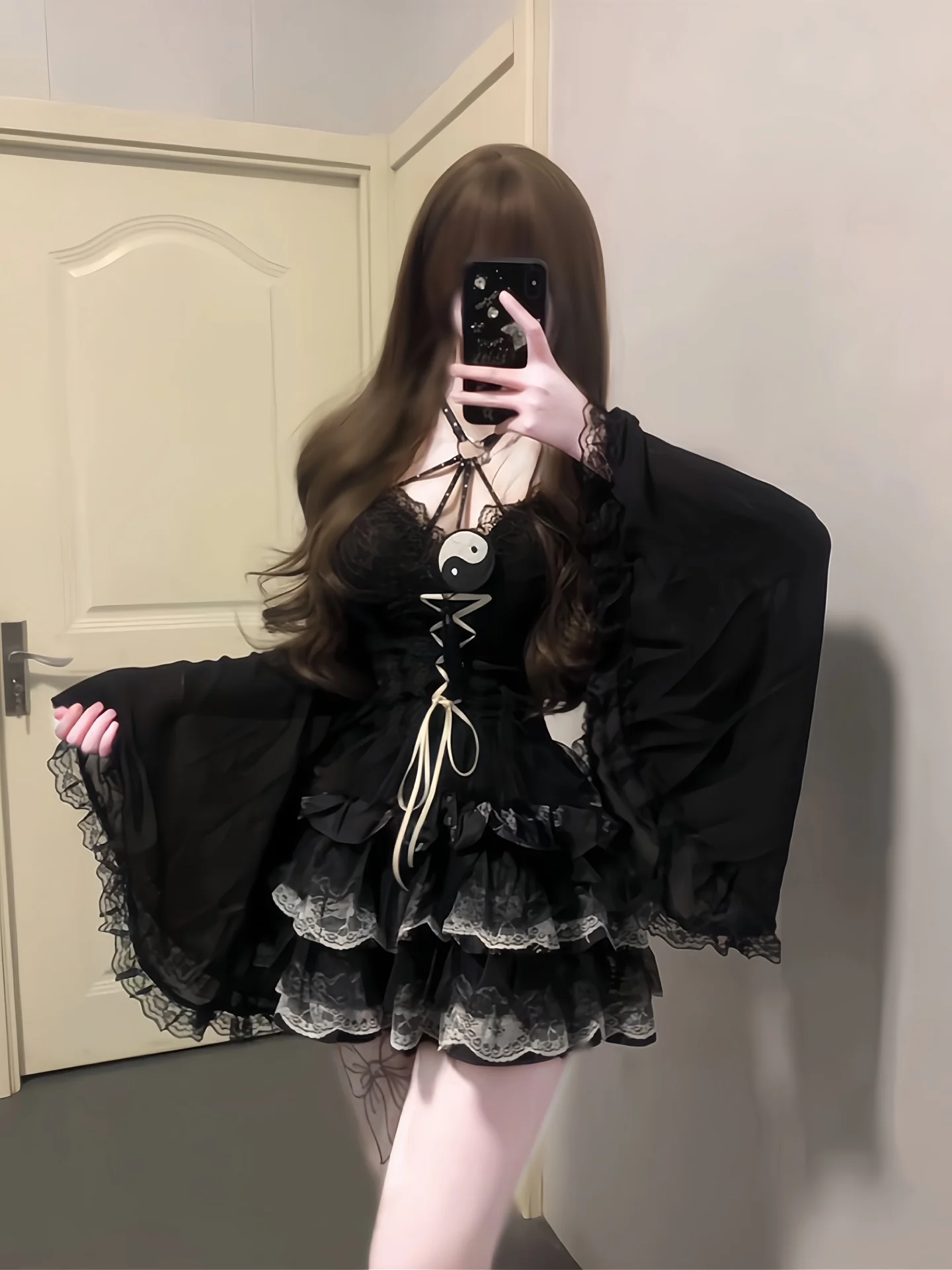 

Original Subculture Gothic Sle Hoodie loween k Sle Sweet Cool Sexy Hanging Ne Women's Ele Faion Doll Dr