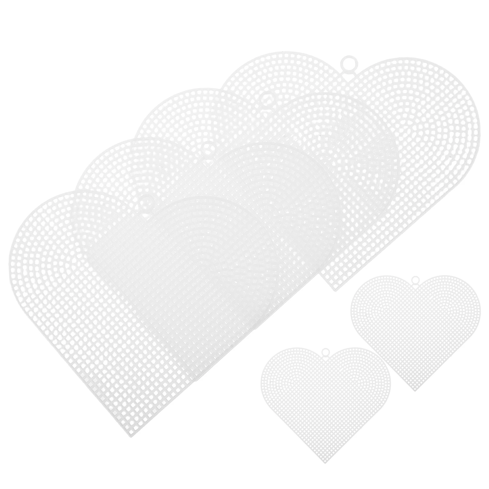 

6Pcs Plastic Mesh Sheets Heart Shaped Clear Craft Mesh Canvas for Crochet Embroidery DIY Bag Making Accessories